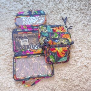 Vera Bradley (6) bundle Floral Multi-Color Travel Bag Set